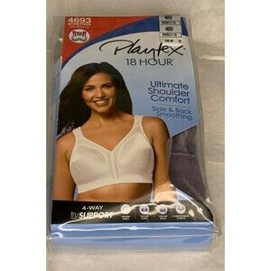 Playtex 18-Hour Ultimate Shoulder Comfort Bra 4693 Purple Wirefree Size 40D NEW